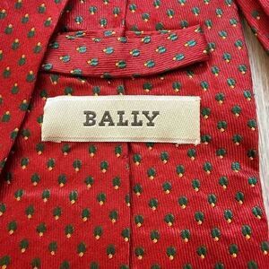 Bally Red Silk Tie Polka Dots Mens